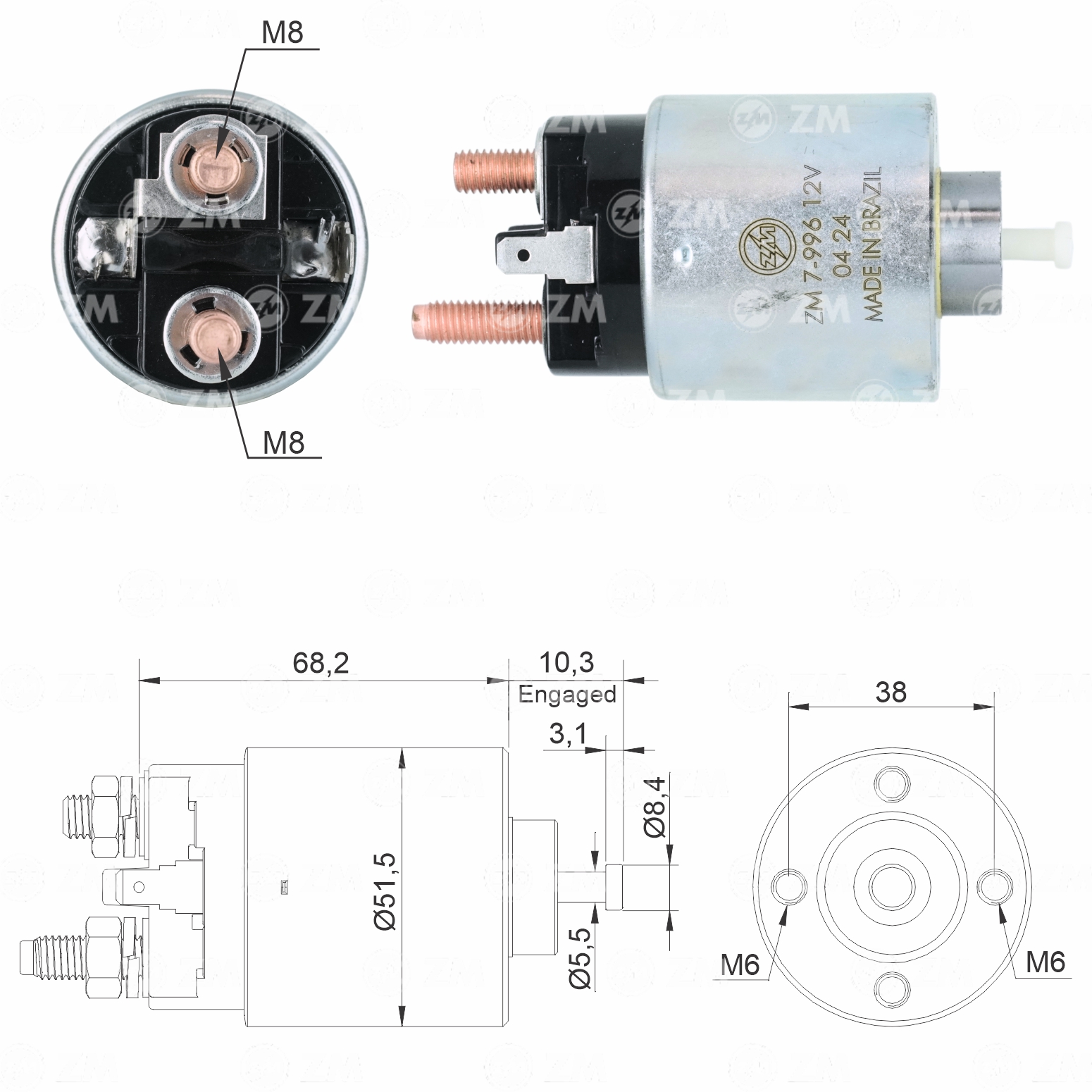 Solenoide Zm SOL-ZM7996