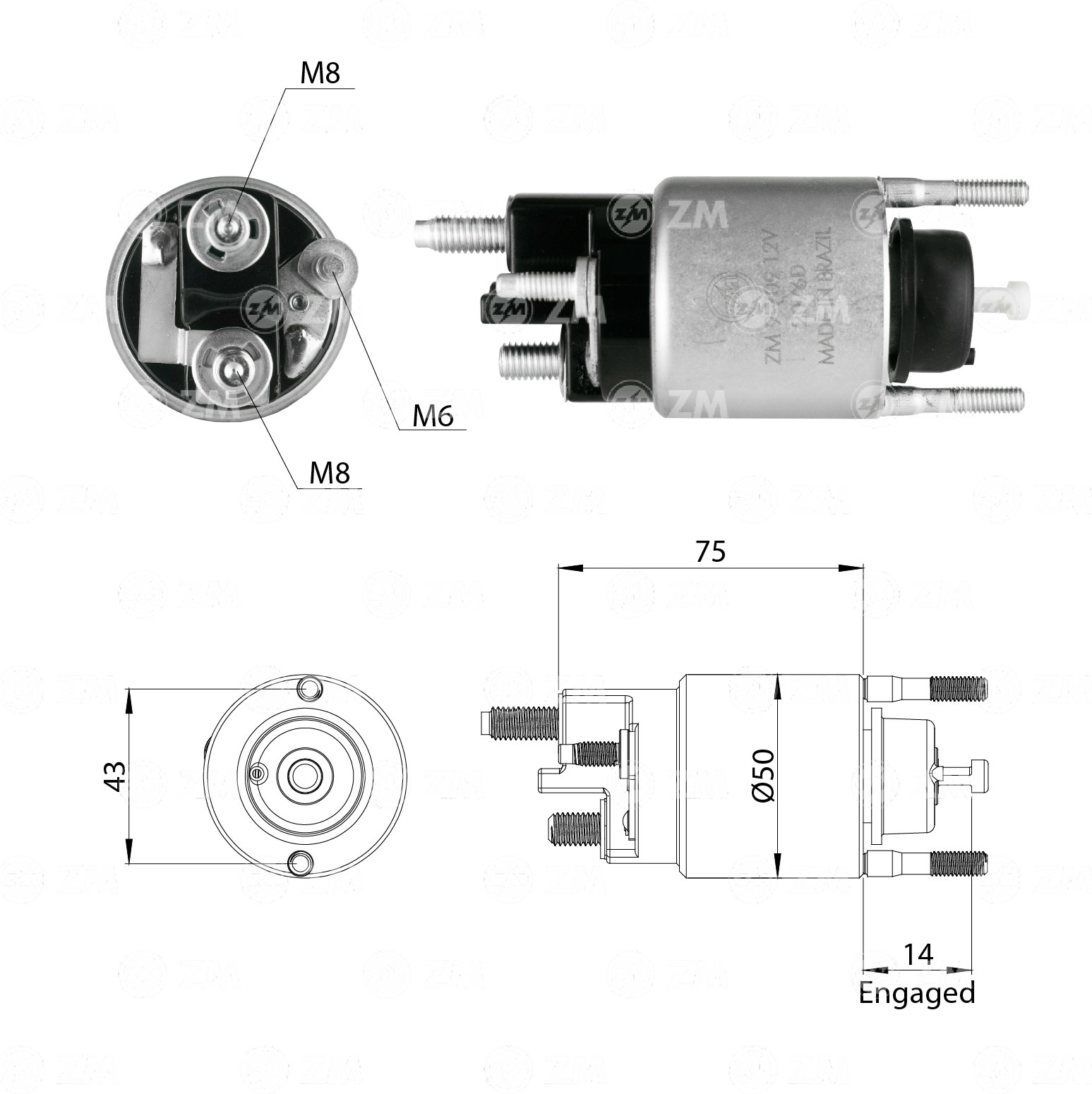 Solenoide Zm SOL-ZM9709